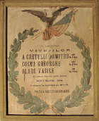 Litografie din interiorul bisericutei, in memoria eroilor  cazuti in razboiul  1877-1878.